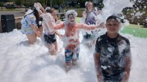 foam party entertainment for summer camps in Mecklenburg county does a foam party get you wet