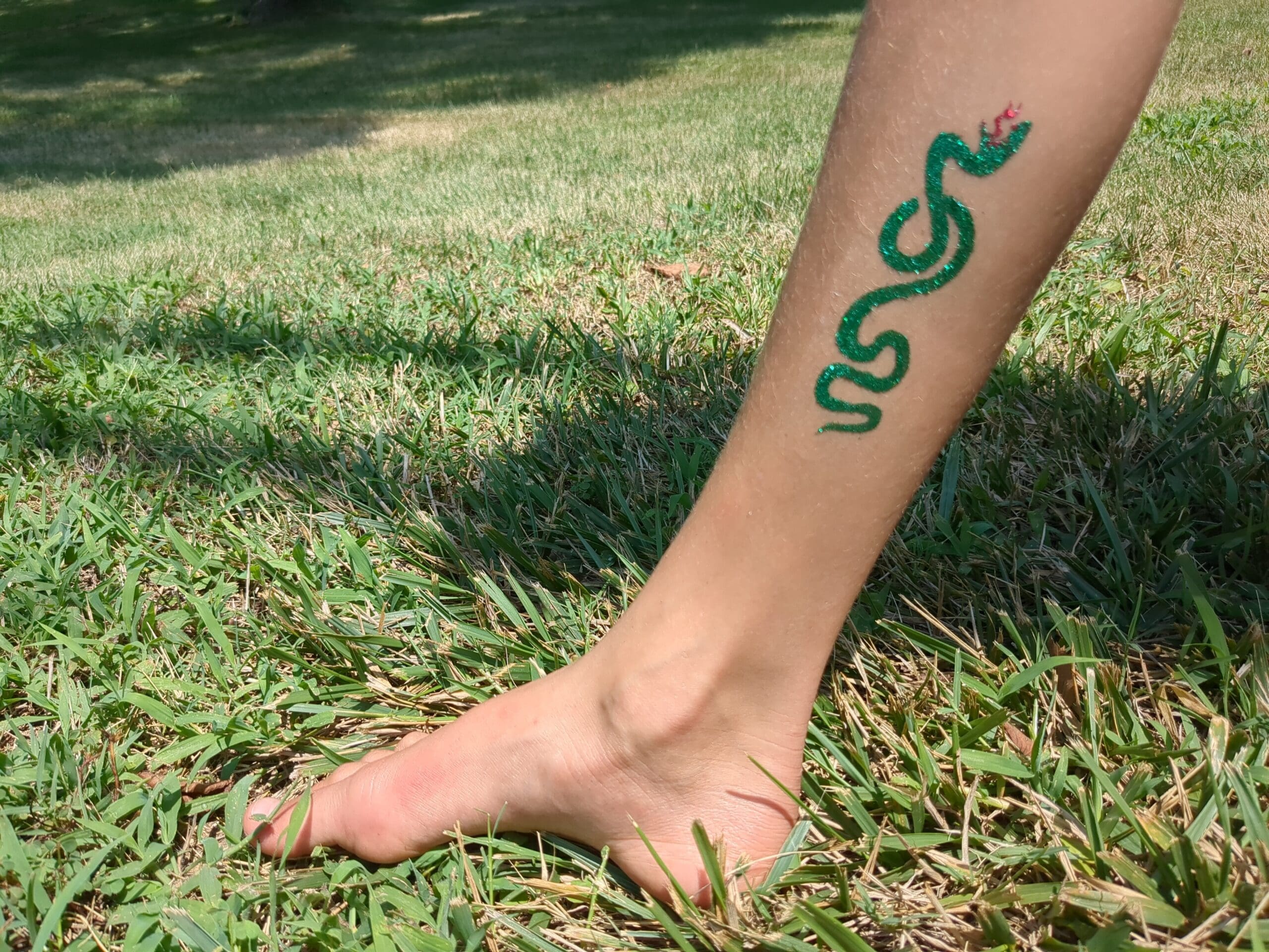 Snake Glitter Tattoo - Made Ya Look Foam Party green snake glitter tattoo in charlotte nc