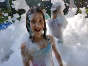 Large foam party in Charlotte NC at school event